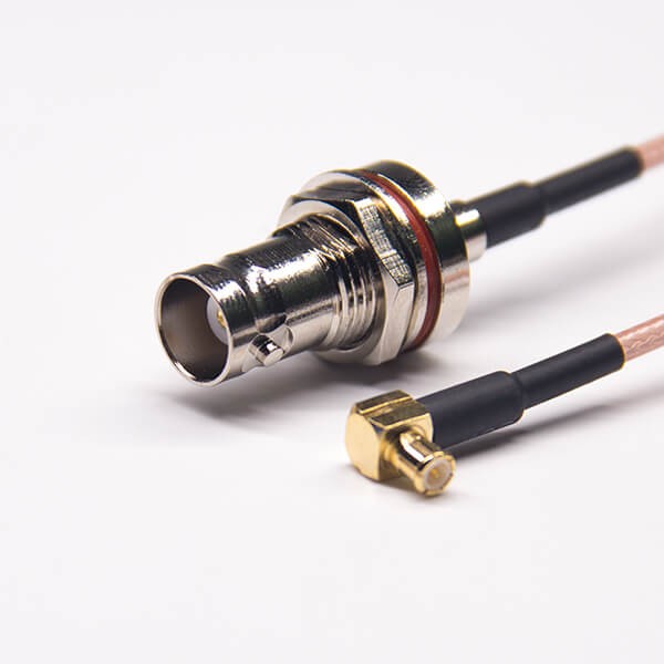 BNC連接器 接線直式母頭前鎖板圓盤防水轉(zhuǎn)MCX彎式公頭接RG316