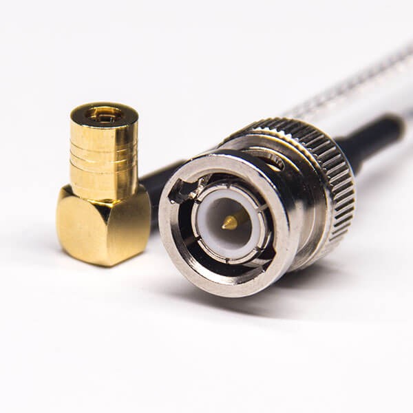 BNC接頭公頭直式轉(zhuǎn)SMB彎式公頭同軸線纜接RG316