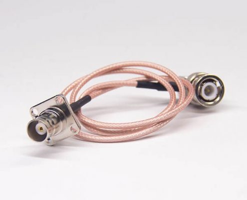 法蘭bnc接頭公轉(zhuǎn)母同軸電纜連接器接RG316線(xiàn)材